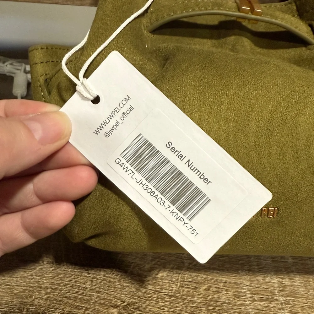 JW PEI Hana Mini Faux Suede Tote Bag - Dark Olive - Picture 2 of 6